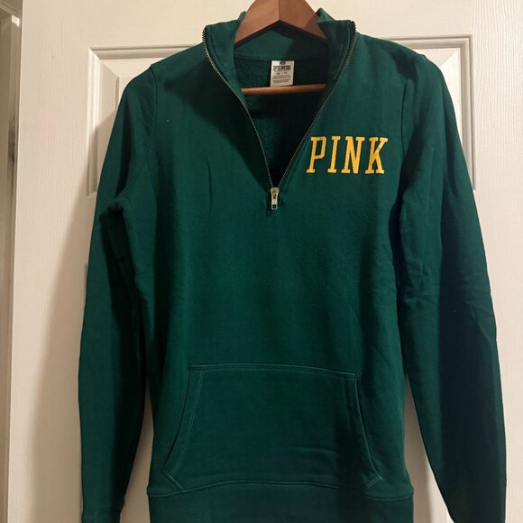 Victoria's Secret PINK Green Bay Packers Quarter-Zip Sweatshirt XS - Picture 1 of 3